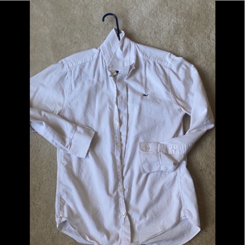 white vineyard vines long sleeve button down